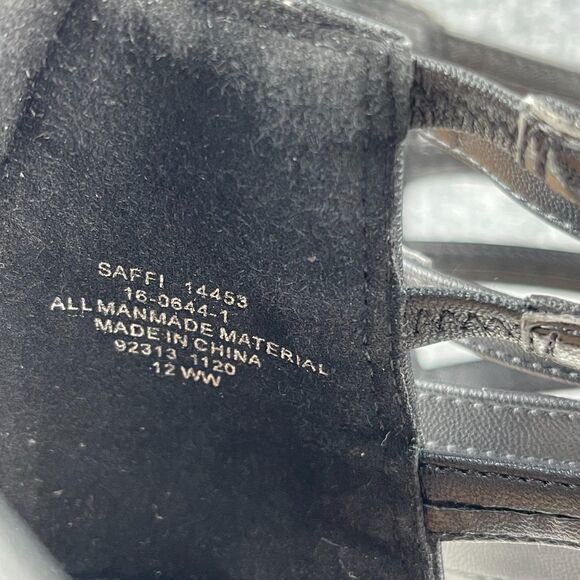 Comfortview Saffi Heeled Sandals Women’s Size 12WW Black Faux Leather Strappy - Picture 11 of 11